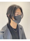 メンズウルフカット