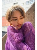 大人可愛い20代30代40代小顔ワンサイドショートボブ丸み前下がり
