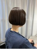 大人可愛い30代40代50代似合わせカットアースカラー前下りボブ