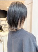 福山市Caaryインナーカラー韓国ネイビーグレーアッシュブラック