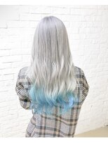 ヘアーエクステンド エフ 渋谷(f)&nbsp;シルバーパステルブルーグラデーション