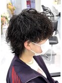 波巻きスパイラルパーマメンズマッシュツイストスパイラルパーマ