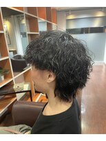 スリーク 吹田店(Sleek) メンズパーマ×メンズカット◎ウルフスタイル/波巻きパーマ/黒髪