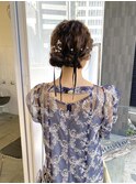 結婚式お呼ばれヘア　ツインアレンジ