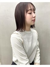 ジェノ(jjeno) 【kaN.】肩上外ハネボブ×チョコレートブラウン×髪質改善