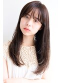 原宿フェミニンロングレイヤーカットナチュラルレイヤー前髪