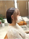 切りっぱなしボブ×インナーカラー/20代30代