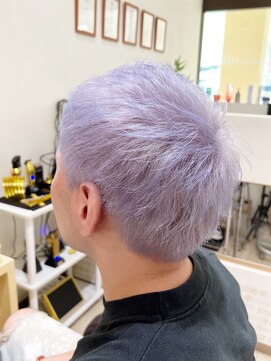 デザイニングヘアードゥ(designing hair Deux) メンズパステルパープルスパイキーショート　【メンズブリーチ】