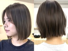 *360°どこから見ても可愛いボブ【ハイライト】で立体感を◎*