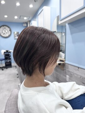 30代・40代オススメ　ショートボブ×ロゼブラウン