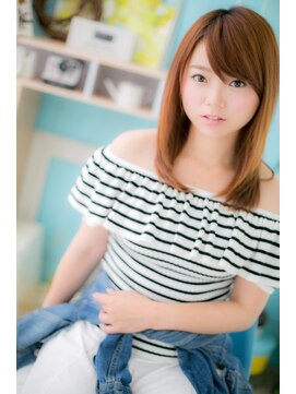 ミック ヘアアンドビューティー 大山店(miq  Hair&Beauty) 斜め厚めバングで目力ＵＰ！モテストレート