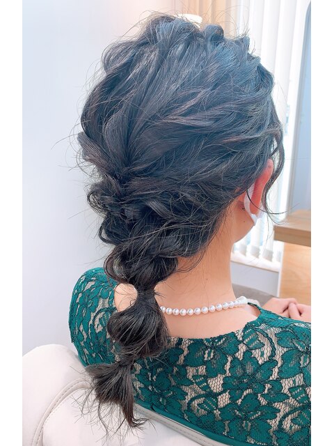 結婚式のお呼ばれ編みおろしhair