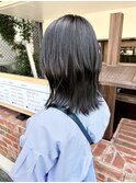 外ハネ暗髪アッシュブラックブラウン