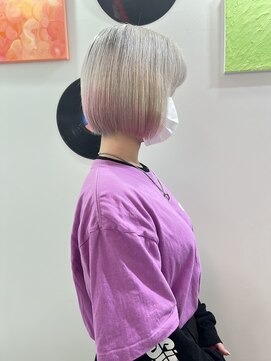 デート 下北沢(DATE) ダブルカラーミルクティーベージュカラーケアブリーチハイトーン