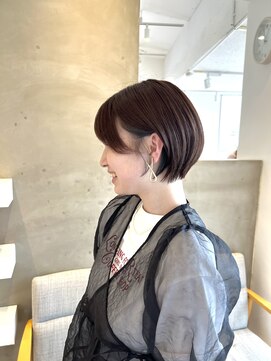 ファム 宝町店(femme) 丸みショート×イヤリングカラー