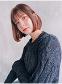Liberte銀座 シースルーバング×チェリーレッド
