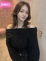 ラルムバイシー 新宿(LARME by Sea)&nbsp;韓国風くびれミディアムレイヤー×オリーブグレージュ(新宿)