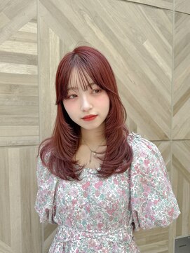 ユーリ(JUURI) 薄ピンク/ピンク//ワインレッド/レイヤー/レイヤーカット