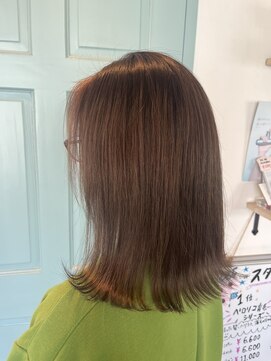 オッジ ヘアー 深谷店(Oggi Hair) ミディアムロブ インナーグレージュ 6月