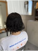 切りっぱなしボブパーマ