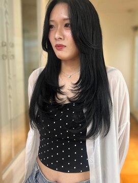 シエル 難波店(CIEL) ブルーブラック×韓国風レイヤー