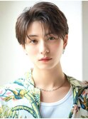 フェザーパーマセンターパートニュアンスパーマ韓国マッシュ黒髪