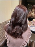 ピンクブラウン　秋カラー　髪質改善