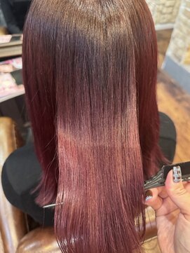 シャル 町田(shalu) ブリーチ2回~ピンクレッド