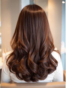 アース 天満橋店(HAIR & MAKE EARTH) ブリーチなしカラー◎艶髪ロング×チョコブラウン