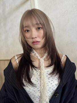 ハイプ(HYPE) ダブルカラー&ブリーチ/レイヤーカット/ルーツカラー/ベージュ