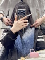 オズ 梅田店(OZ)&nbsp;シルバー×ブルー/エクステグラデーション80枚