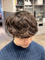 ノイセルヘアー(Noisyle Men's hair) リバースセンターパート/ニュアンスパーマ/ダウンバング/MEN'S◎