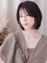 カバーヘア ブリス 志木南口駅前店(COVER HAIR bliss)&nbsp;オリーブグレージュブリーチなし切りっぱなしボブレイヤー30代a