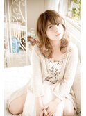 マーメイドアッシュブラウンゆるふわスウィート小顔美髪セミディ