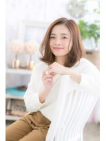 ミック ヘアアンドメイク アップ 駒込店(miq Hair&Make up)&nbsp;こなれ女子ルーズヘア…暖色系カラーくせ毛風ふわミディ