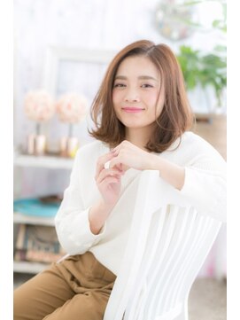 ミック ヘアアンドメイク アップ 駒込店(miq Hair&Make up) こなれ女子ルーズヘア…暖色系カラーくせ毛風ふわミディ