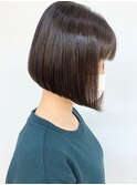 20代30代/前下がりストレートボブ/小顔/縮毛矯正/ブラウン/