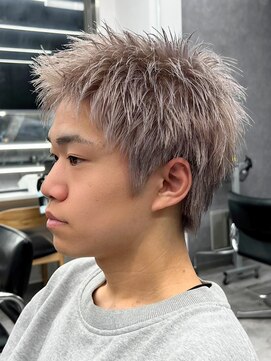 エルマーク 心斎橋(L-MARK) アップバングツーブロックバーバーフェードツイストメッシュ