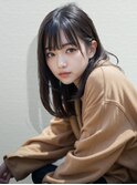 大人可愛い大人美人ふんわりカール小顔カットショコラアッシュ