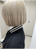 ボブ ハイトーン ベージュ