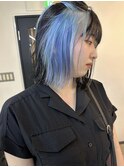 インナーカラーMIX 水色 パープル デザインカラー