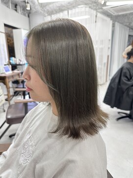 ハピネス 梅田茶屋町店(HAPPINESS) ブリーチなしダブルカラーオリーブベージュ