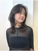 くびれヘア/顔周り/韓国/レイヤーカット/黒髪/ロング/前髪北千住