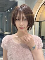 ロンドエニカ 大宮(Lond enika)&nbsp;黒髪カタログ/ショート/オリーブグレー/小顔に見せるヘア/大宮