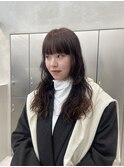 モカブラウン/ロングパーマ/ニュアンスパーマ