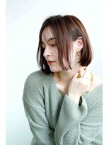 ムウ 難波(MOU)&nbsp;ボブクールショート前髪イメチェンピンクベージュ30代40代50代