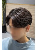 センターパートニュアンスパーマ　フェザーパーマ　カルマパーマ