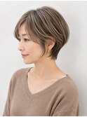 40代50代人気◎白髪ぼかしハイライト×丸みショート