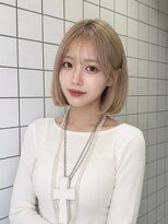 シー バイ ロンド 新宿(Sea by Lond)&nbsp;ワンホンレイヤ ー×ダークブルー[デジタルパーマ/ボブ/韓国]