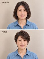 aptas 青山/表参道 白髪染め/白髪ぼかしハイライト/ボリュームアップエクステ&nbsp;表参道/青山/40代/ショート